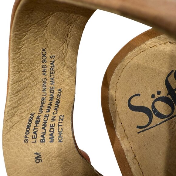 Söfft Vaya Leather Wedge Sandals Adjustable Strap Comfort Soft Footbed Size 9 M - Picture 4 of 13
